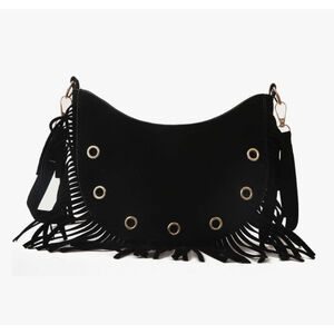 NEW: Women's Unbranded Black Fringe Crossbody Bag One Size